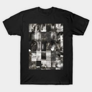 Abstract Minimal Black Watercolour Mosaic Collage. T-Shirt